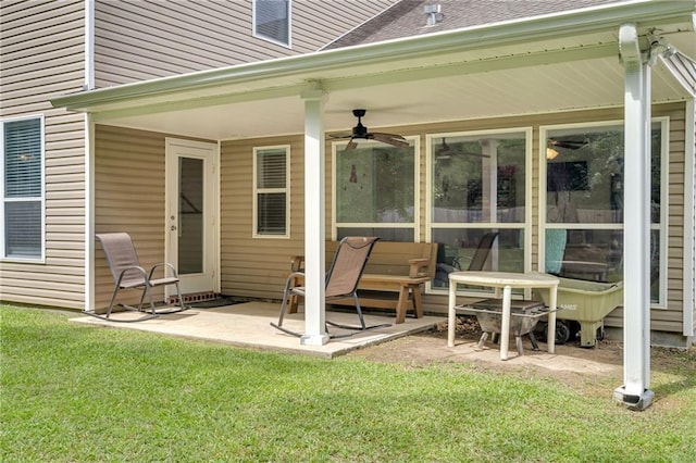 682 Amy Ct, Covington, LA 70433 - view of patio / terrace with a ceiling fan