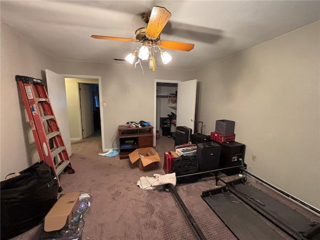 2132 Missille St, Harvey, LA 70058 - bedroom with carpet, a ceiling fan, and a closet