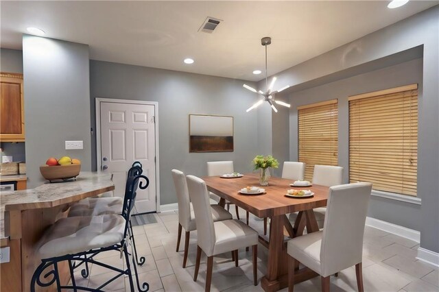 47013 Rivergate Dr, Robert, LA 70455 - dining room featuring recessed lighting, baseboards, and light tile patterned flooring