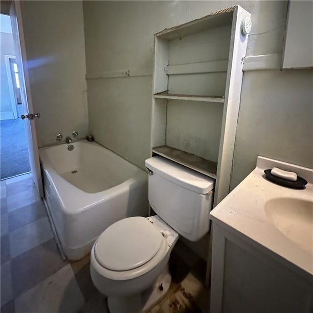 1915-1917 Bayou Rd, New Orleans, LA 70116 - full bathroom with toilet, a bath, vanity, and tile patterned floors