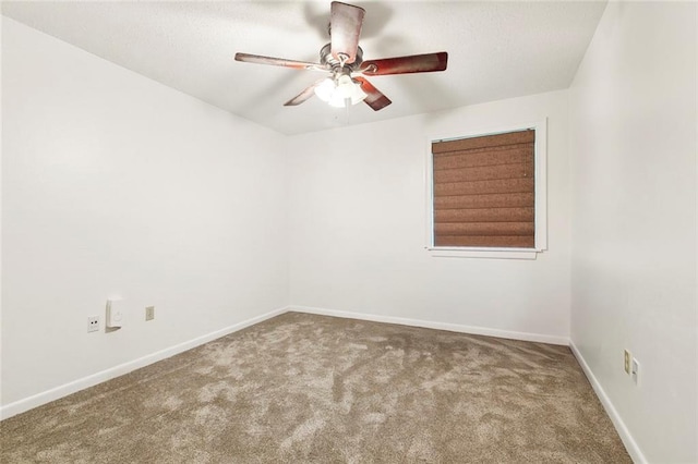 120 Pine Dr, Covington, LA 70433 - empty room with carpet, a ceiling fan, baseboards, and a textured ceiling