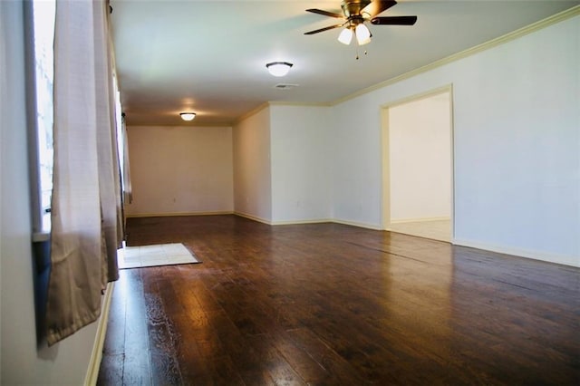 116 Southern Ct, Avondale, LA 70094 - unfurnished room featuring crown molding, wood-type flooring, ceiling fan, and baseboards