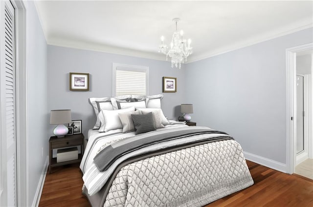 18 Davis Blvd, Jefferson, LA 70121 - bedroom with a chandelier, crown molding, and wood finished floors