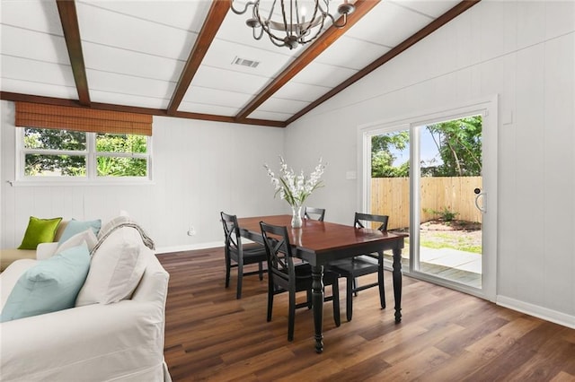 18 Davis Blvd, Jefferson, LA 70121 - dining space featuring a chandelier, plenty of natural light, and dark wood-type flooring