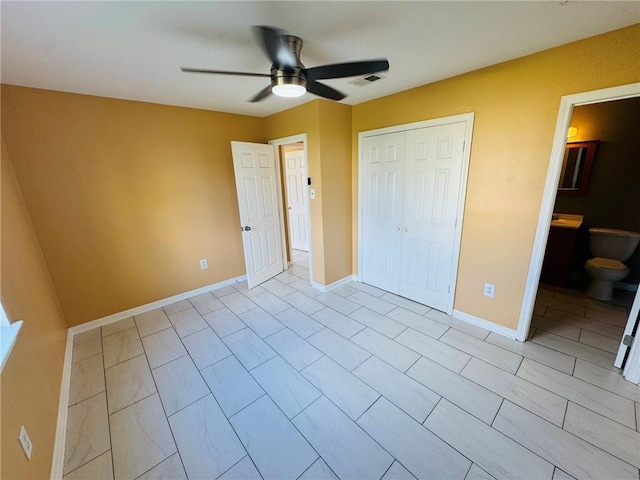 1523 W Dr, Westwego, LA 70094 - unfurnished bedroom with baseboards, a closet, and ceiling fan