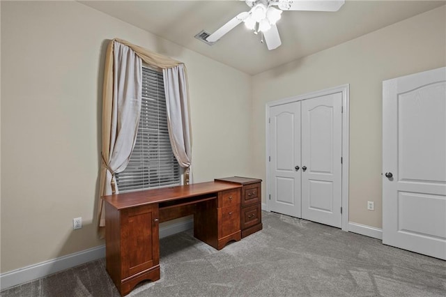 40145 Taylor Trl Unit 503, Slidell, LA 70461 - unfurnished office with carpet floors, ceiling fan, and baseboards