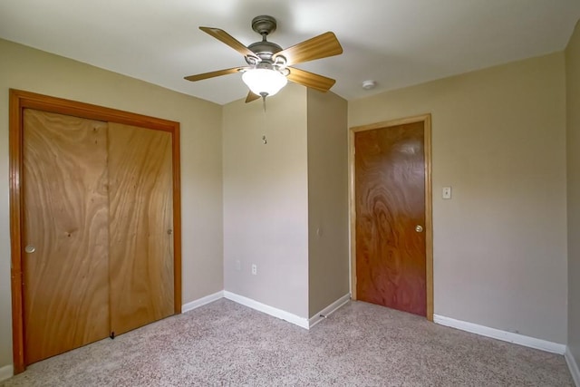 3233 Duncan St, Slidell, LA 70458 - unfurnished bedroom with carpet floors, a closet, baseboards, and a ceiling fan