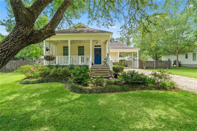 22236 8th St, Abita Springs, LA 70420 - view of front of home with driveway and covered porch