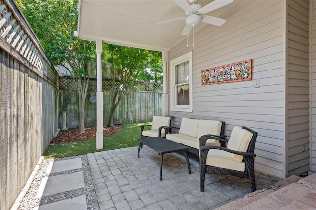 317 Henry Clay Ave, New Orleans, LA 70118 - view of patio / terrace featuring a ceiling fan and a fenced backyard