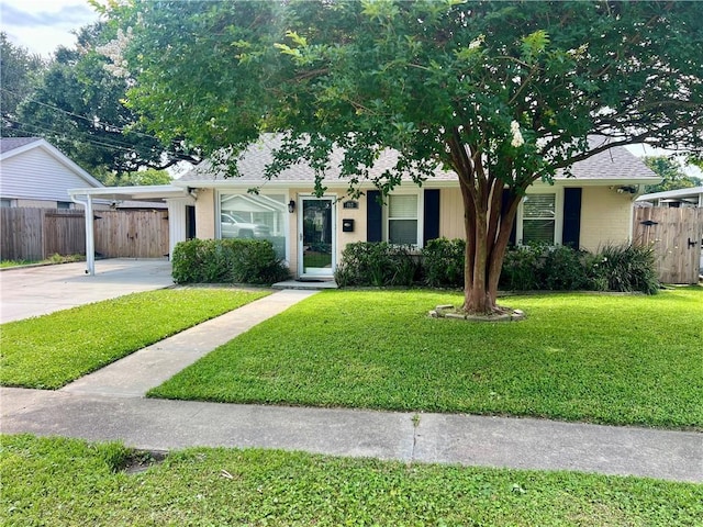 817 N Sibley St, Metairie, LA 70003 - view of front of property with concrete driveway, brick siding, an attached carport, and a shingled roof