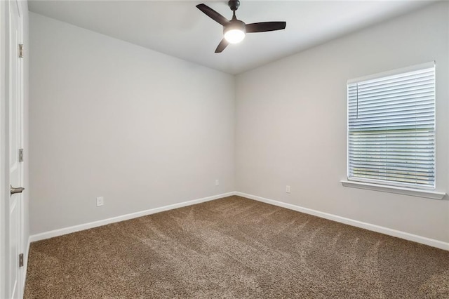 784 Bent Cypress Ln, Slidell, LA 70461 - unfurnished room with dark carpet, baseboards, and ceiling fan
