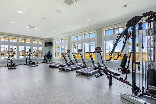 784 Bent Cypress Ln, Slidell, LA 70461 - gym featuring healthy amount of natural light, recessed lighting, and baseboards