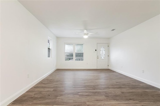 70454 B St, Covington, LA 70433 - entrance foyer with ceiling fan, baseboards, and wood finished floors