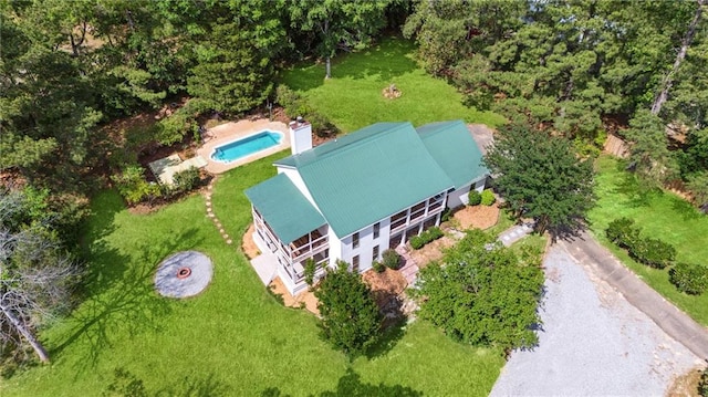 48 Bleu Lake Dr, Covington, LA 70435 - view from above of property with a pool