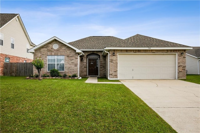 709 Bridle Ct, Covington, LA 70435 - view of front facade featuring driveway, a garage, roof with shingles, and brick siding