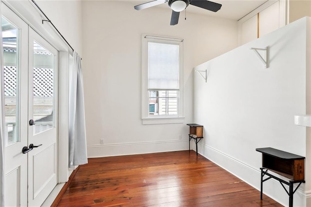 3119 Dauphine St, New Orleans, LA 70117 - unfurnished room with wood-type flooring and a ceiling fan