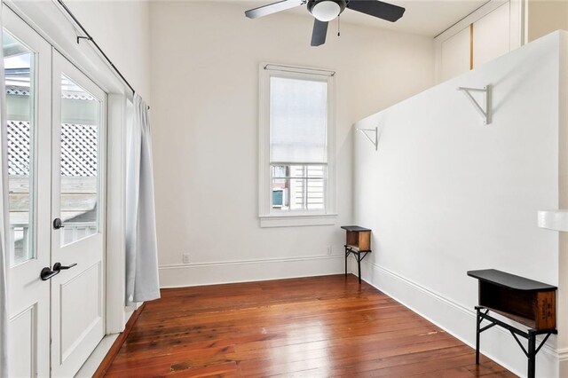 3119 Dauphine St, New Orleans, LA 70117 - unfurnished room with wood-type flooring and a ceiling fan
