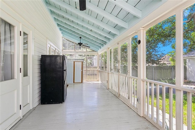 3119 Dauphine St, New Orleans, LA 70117 - unfurnished sunroom with healthy amount of natural light and ceiling fan