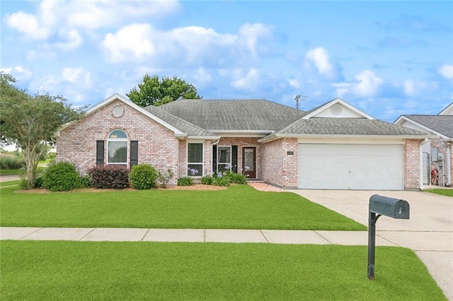 4740 Red Oak Dr, Marrero, LA 70072 - single story home featuring driveway, an attached garage, brick siding, and a front yard