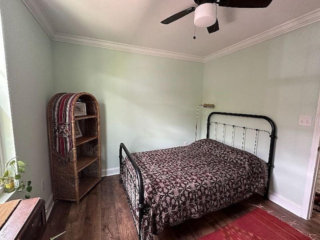 921 Andry St, New Orleans, LA 70117 - bedroom featuring wood finished floors, baseboards, crown molding, and ceiling fan