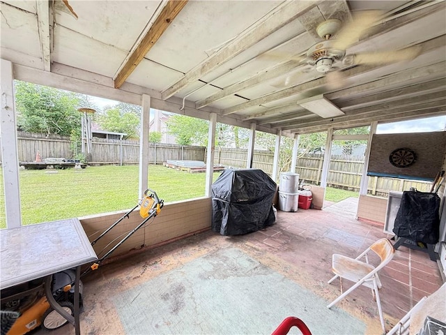112 Cedarwood Dr, Slidell, LA 70461 - view of patio with grilling area and a ceiling fan