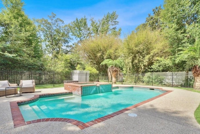 42 Riverdale Dr, Covington, LA 70433 - view of pool featuring a fenced backyard, a patio, and a pool with connected hot tub