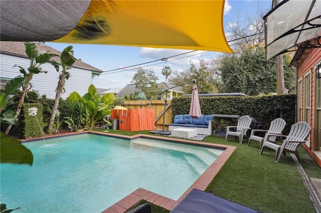 2539 N Rampart St, New Orleans, LA 70117 - view of pool with a fenced backyard and outdoor lounge area