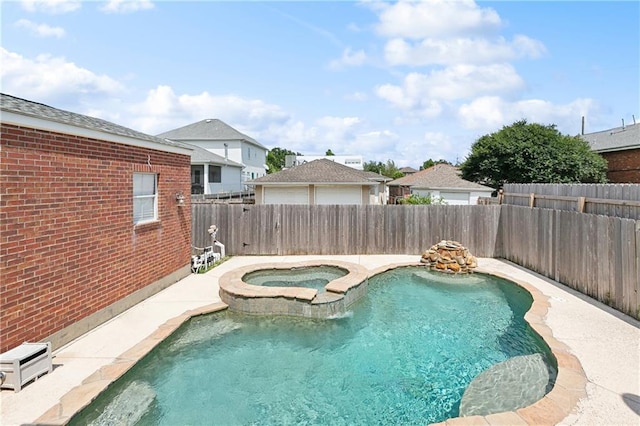 6919 Memphis St, New Orleans, LA 70124 - view of pool with a fenced backyard and a pool with connected hot tub