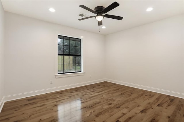 25 Woodvine Ct, Covington, LA 70433 - spare room with wood finished floors, recessed lighting, baseboards, and ceiling fan