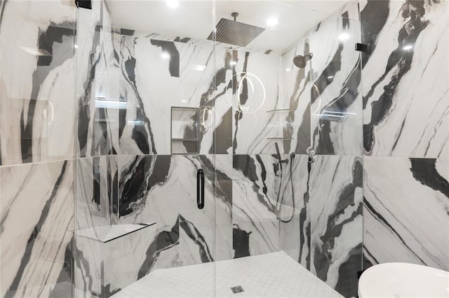 25 Woodvine Ct, Covington, LA 70433 - full bathroom featuring a marble finish shower and toilet