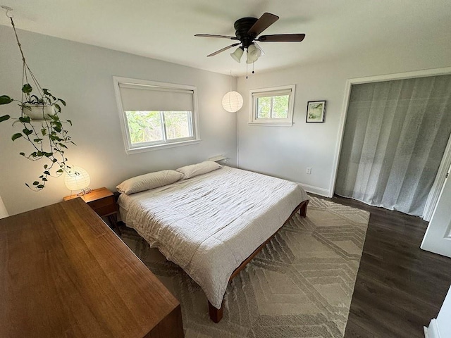 3609 Green Acres Rd, Metairie, LA 70003 - bedroom featuring wood finished floors, baseboards, and a ceiling fan