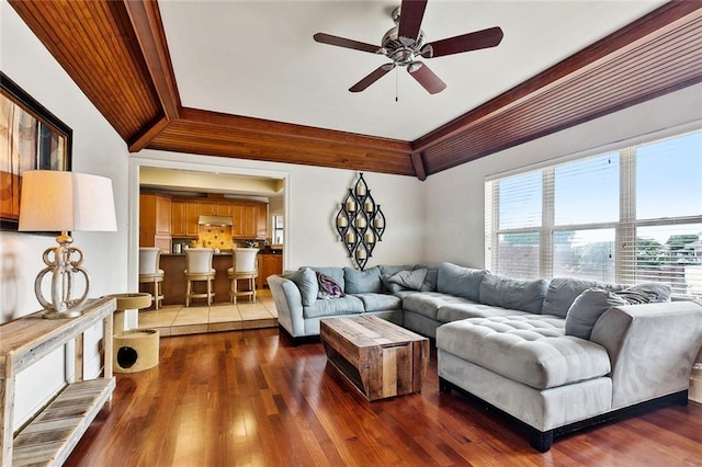 101 Gretel Cv, Slidell, LA 70458 - living room with plenty of natural light, a ceiling fan, and wood finished floors