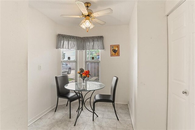 201 Avant Garde Cir Unit 201, Kenner, LA 70065 - dining space featuring baseboards and ceiling fan