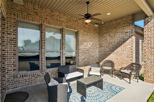 801 Rue Bourdeaux, Covington, LA 70433 - view of patio with ceiling fan and an outdoor living space