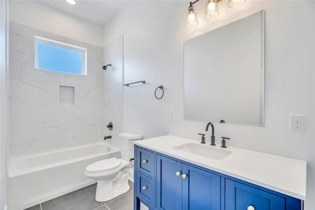 330103 S Saratoga St, New Orleans, LA 70115 - full bath with toilet, vanity, bathtub / shower combination, and tile patterned floors