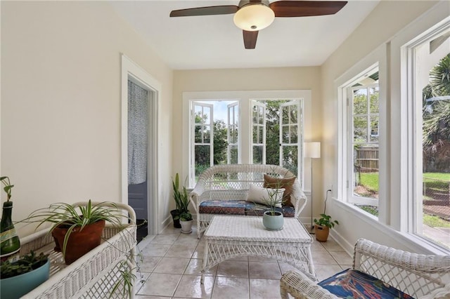 4462 Lafaye St, New Orleans, LA 70122 - sunroom with tile patterned flooring and baseboards