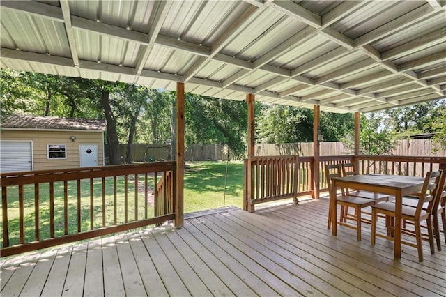 101 Sugar Mill Dr, Slidell, LA 70458 - wooden deck featuring an outbuilding