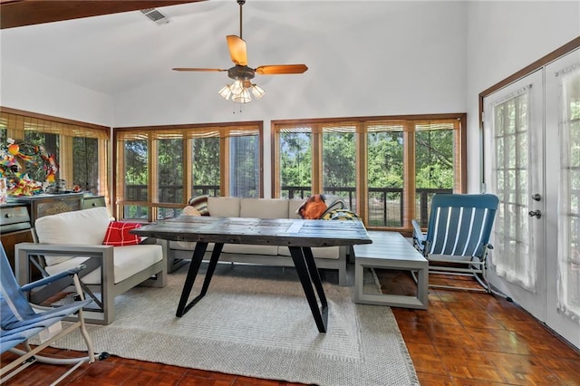 10152 Lawrence Rd, Hammond, LA 70403 - sunroom / solarium with healthy amount of natural light, french doors, and high vaulted ceiling