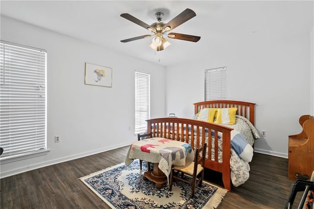 10152 Lawrence Rd, Hammond, LA 70403 - bedroom featuring wood finished floors, baseboards, and ceiling fan