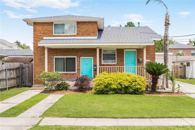 711921 Marshal Foch St, New Orleans, LA 70124 - view of front of home featuring covered porch, brick siding, and a shingled roof