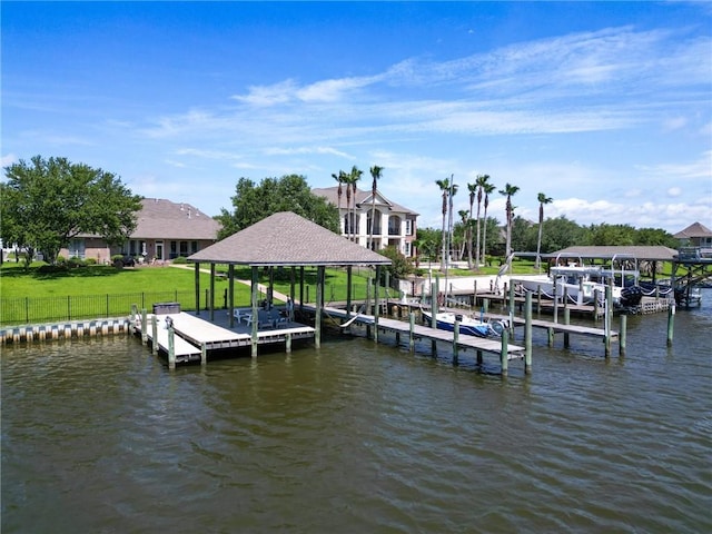 2044 S Lakeshore Blvd, Slidell, LA 70461 - dock area featuring boat lift and a water view