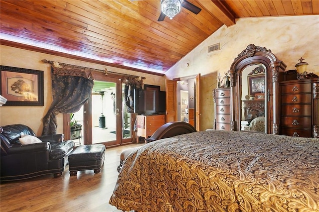 42 Richelle St, Waggaman, LA 70094 - bedroom with wooden ceiling, access to exterior, and wood finished floors