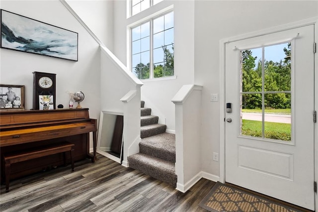 40315 Cypress Reserve Blvd, Ponchatoula, LA 70454 - entryway with stairway, wood finished floors, and baseboards