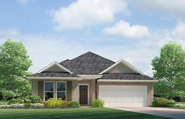 5349 Bypass Breeze Dr, Slidell, LA 70461 - view of front facade featuring a shingled roof, a garage, and brick siding