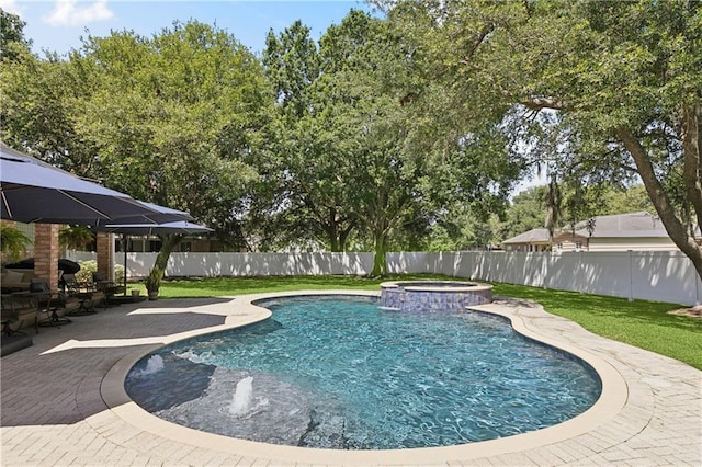 126 Rue Acadian, Belle Chasse, LA 70037 - view of pool with a patio and a pool with connected hot tub