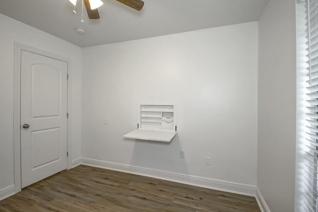 1414 Englewood Dr, Slidell, LA 70458 - spare room with wood finished floors, a ceiling fan, baseboards, and a smoke detector