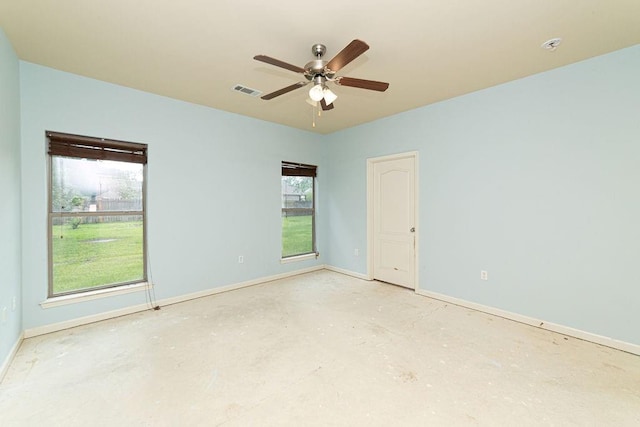 413 Oakley Blvd, Pearl River, LA 70452 - empty room featuring ceiling fan, baseboards, and concrete flooring