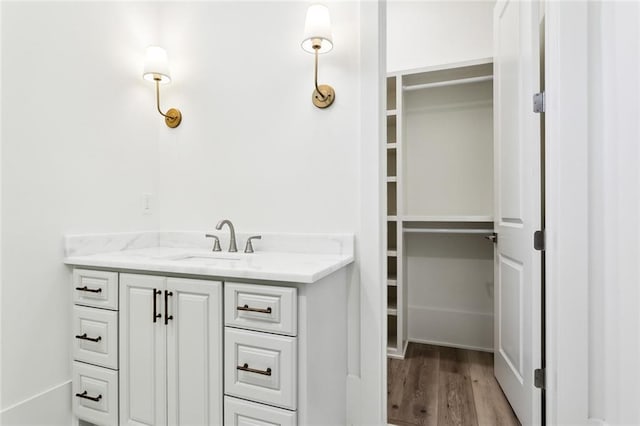 1001 Helios Ave, Metairie, LA 70005 - bathroom featuring wood finished floors, vanity, and a spacious closet