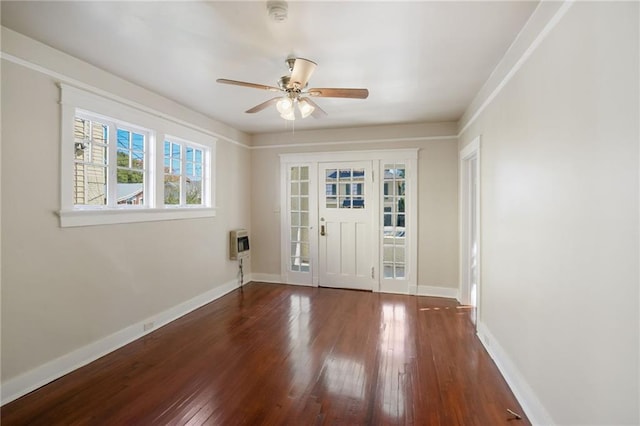 221012 Pine St, New Orleans, LA 70118 - entryway with hardwood / wood-style flooring, a ceiling fan, and heating unit