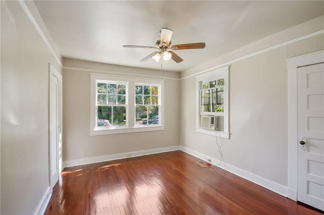 221012 Pine St, New Orleans, LA 70118 - unfurnished room featuring plenty of natural light, ceiling fan, wood-type flooring, and cooling unit